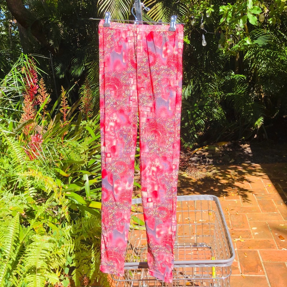 Sheer Pink Printed Leggings